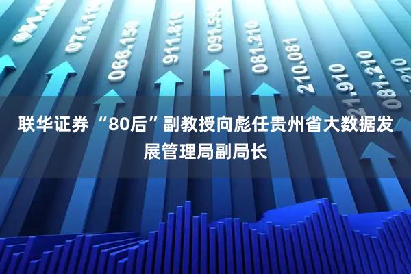 联华证券 “80后”副教授向彪任贵州省大数据发展管理局副局长